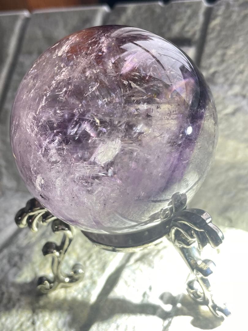 天然石　アメジストスフィア　ファントム　内包物入り
