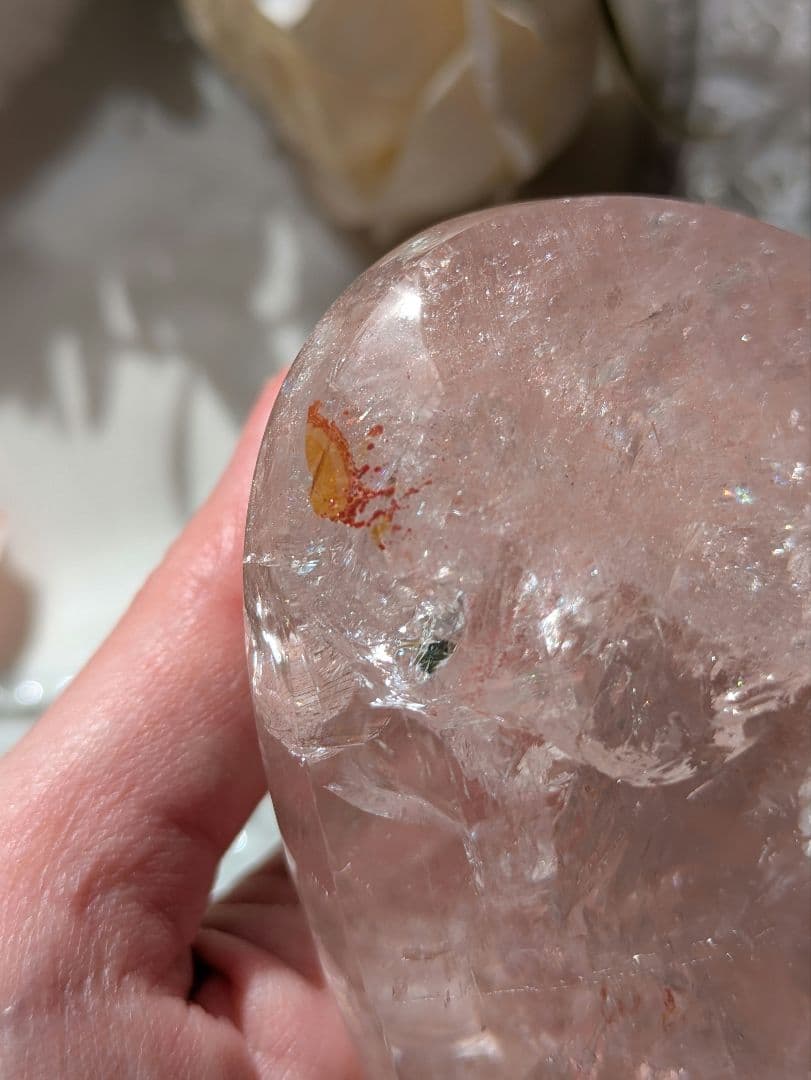 ♡ピンクアゼツライト（通称） 濃ピンク　クリアクォーツ♡　ぷっくりハート