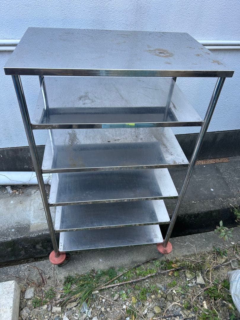 ステンレススチール 5段ラック キャスター付き