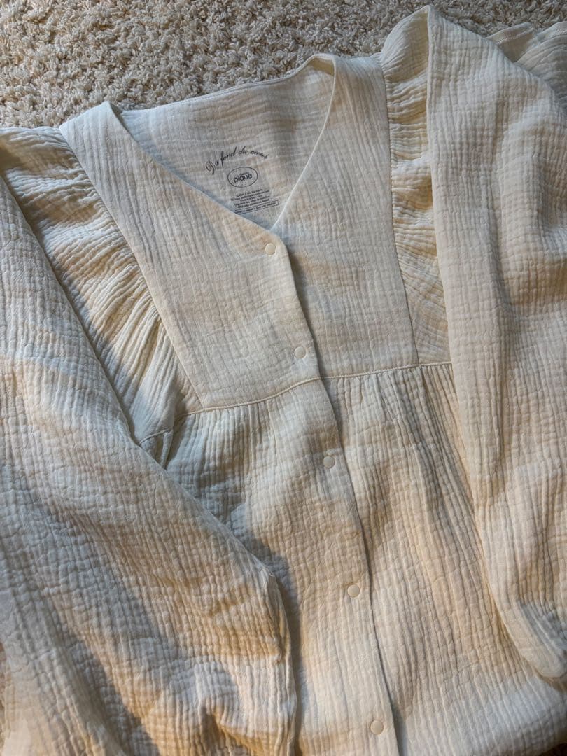 【新品未使用】ジェラートピケ　マタニティガーゼワンピース ／授乳ワンピース