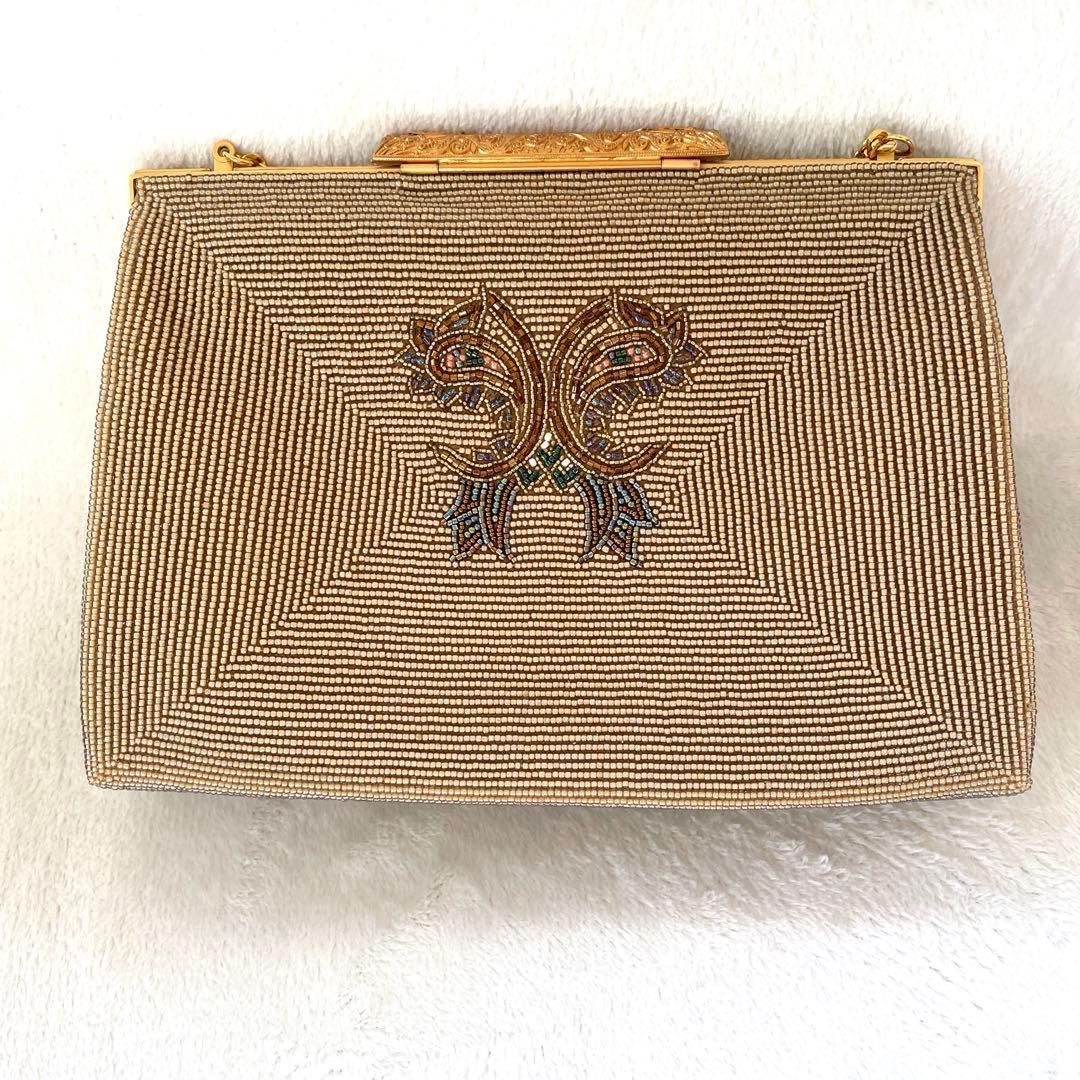 二重糸本刺繍ビーズバック.卒業.入学式 結婚式　パーティーバック　高島屋