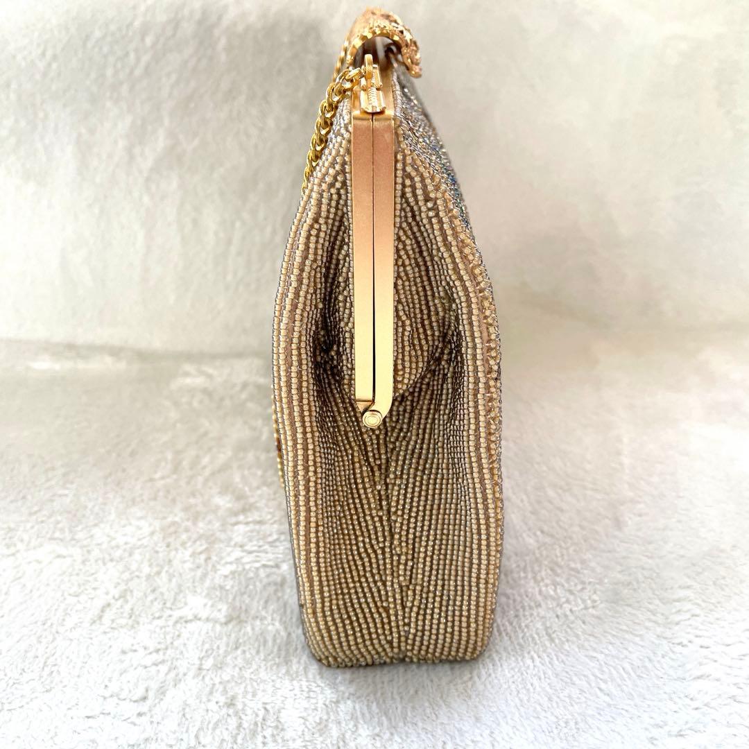 二重糸本刺繍ビーズバック.卒業.入学式 結婚式　パーティーバック　高島屋