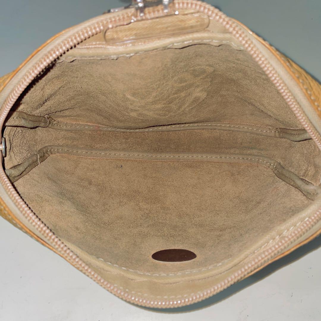 LOEWE ロエベ ミニ ショルダ―バッグ レザー アナグラム ブラウン 茶