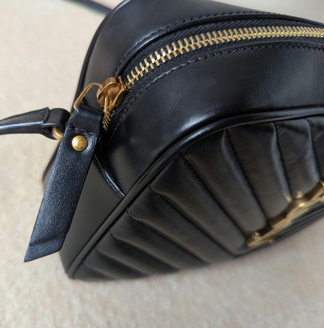 【極美品】サンローラン ルー カメラバッグ ショルダーバッグ ブラック ゴールド