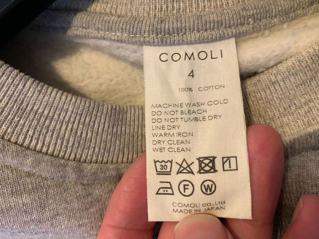 だ*ー様 COMOLI コットン裏毛クルーネックスウェット グレー サイズ4 2