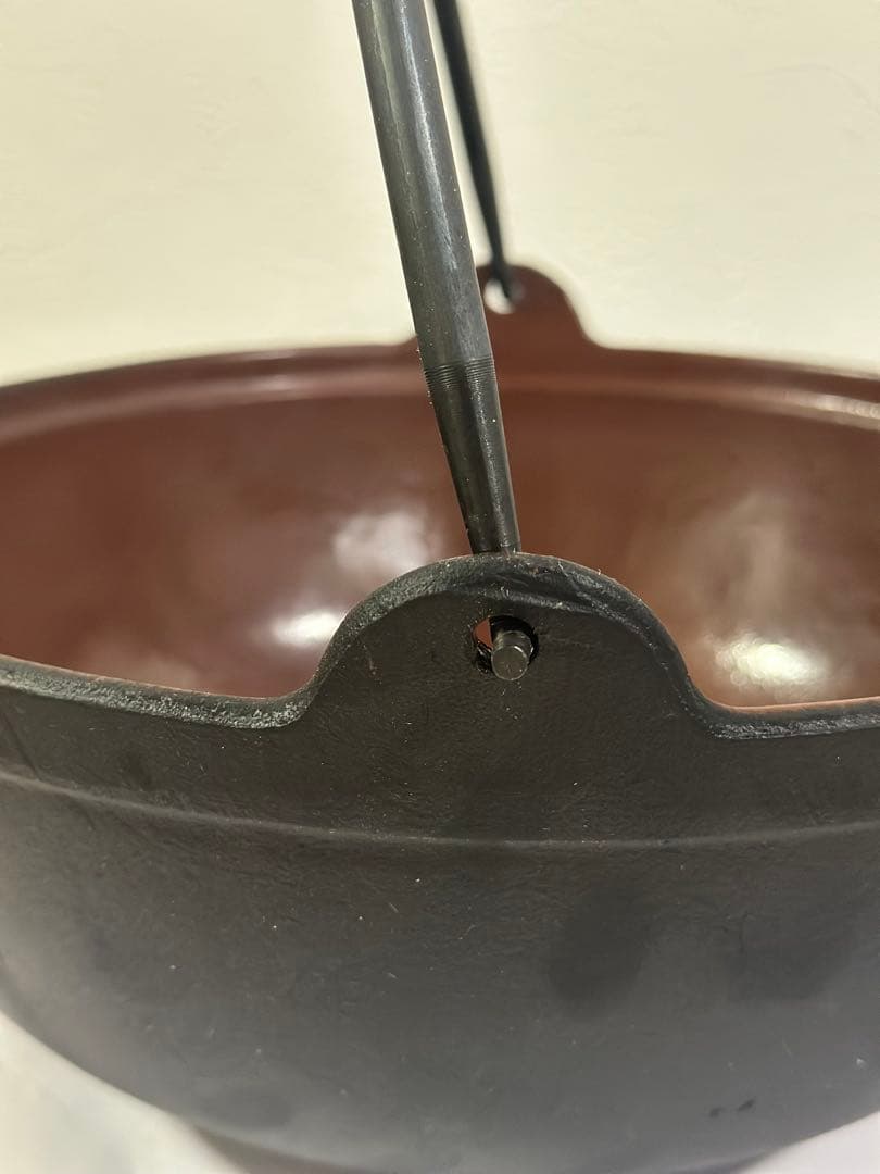 日本製　桑名鋳物　鉄鍋　特大　直径30cm 内側ホーロー仕上げ　やまが鍋　中部