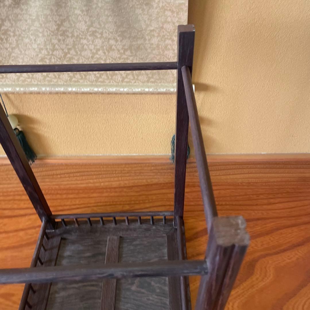 唐木懸崖1.1尺 盆栽台 黒檀 ビンテージ品 昭和レトロ 高卓(こうしょく)