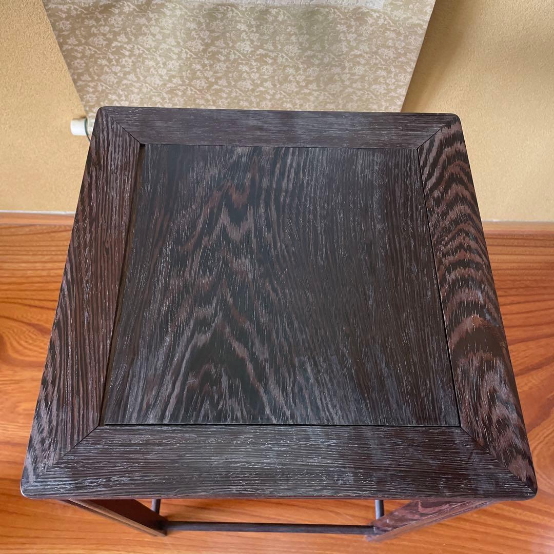 唐木懸崖1.1尺 盆栽台 黒檀 ビンテージ品 昭和レトロ 高卓(こうしょく)