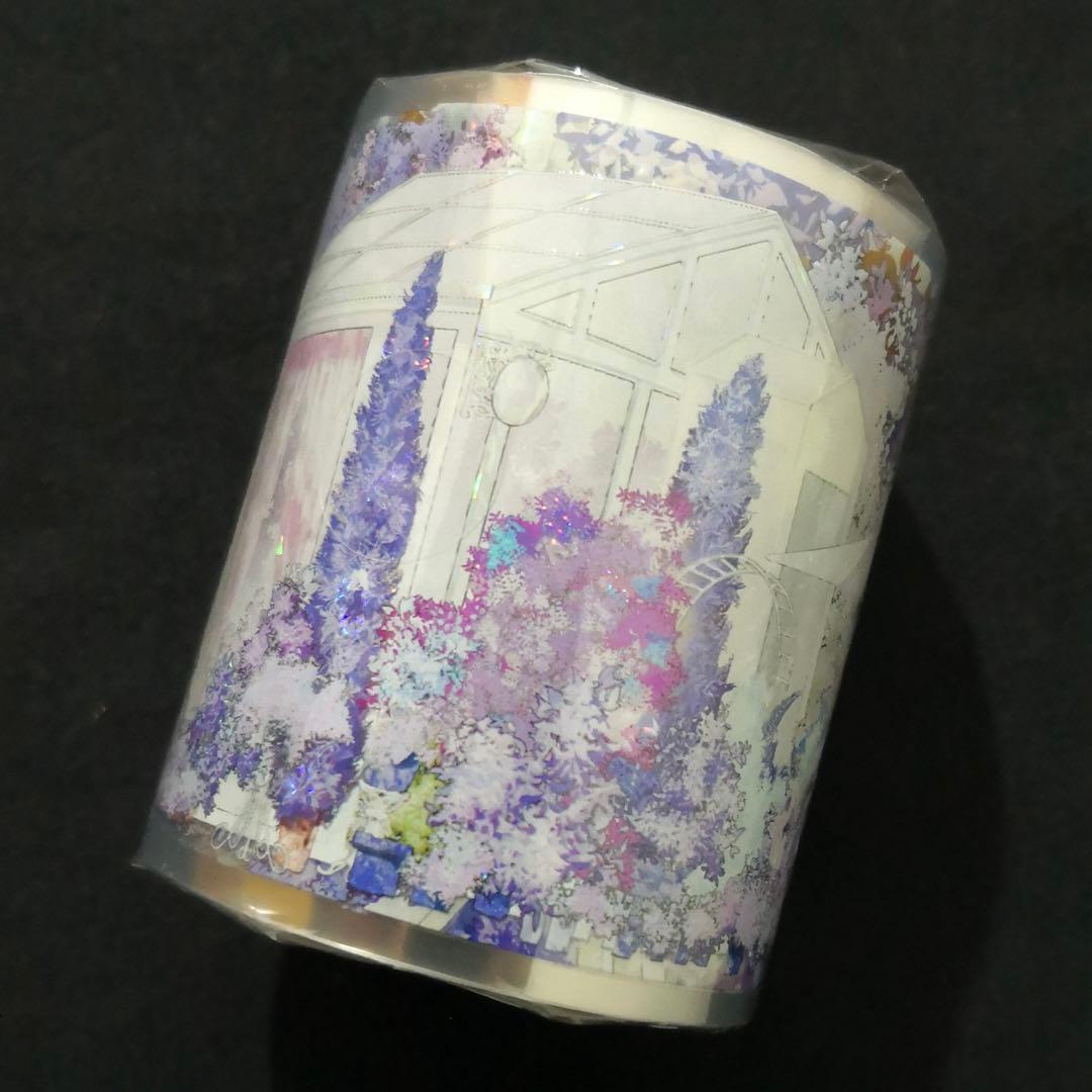 【8764】海外　マステ　3/5/巻売り　貝殻光マスキングテープ　造景　紫系