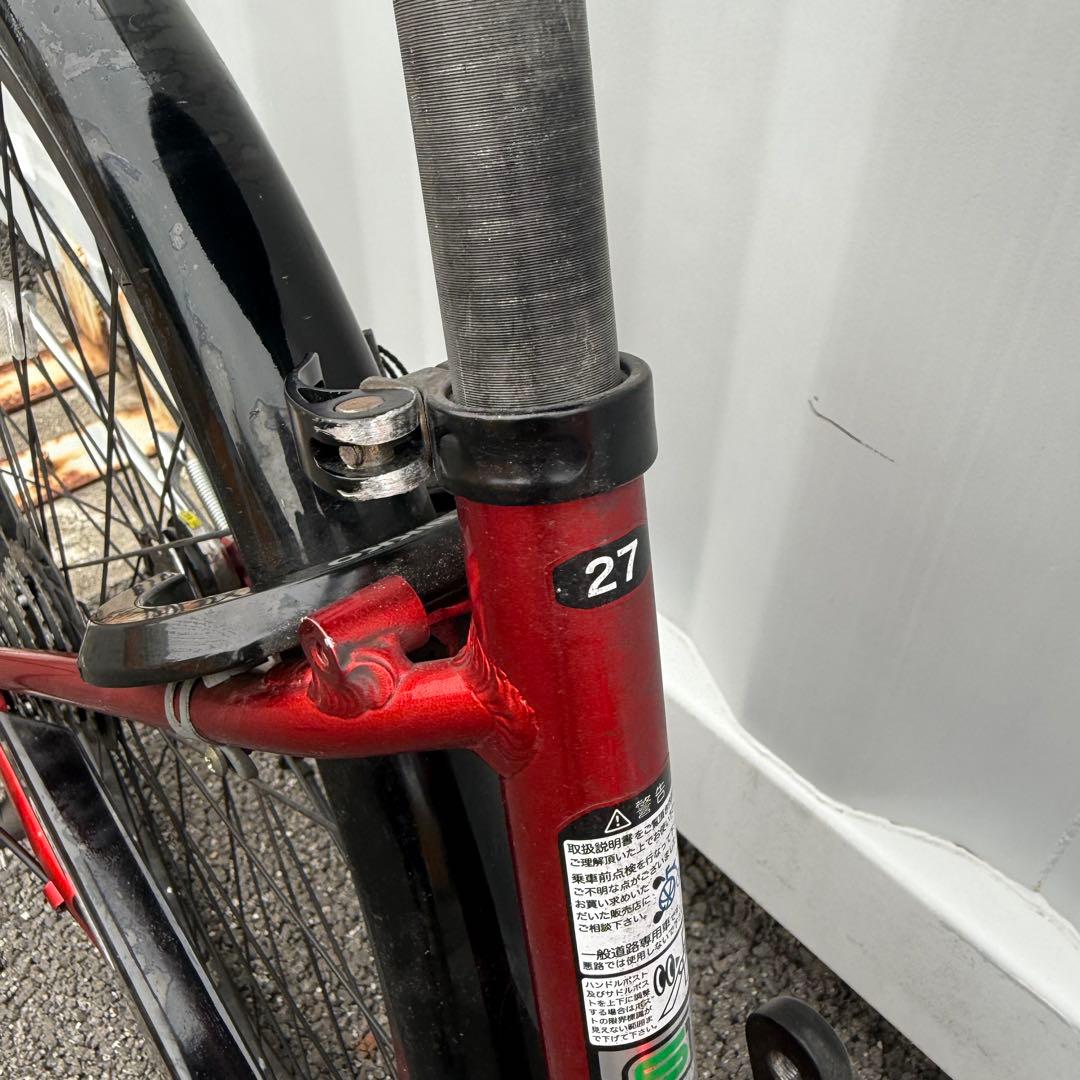 y25e22街乗り用自転車 27インチ カゴ/鍵/オートライト/6段変速付