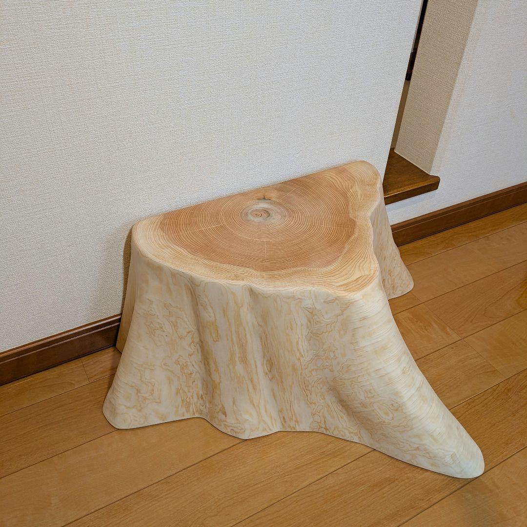 まな　天然檜　切り株　椅子　スツール　テーブル　高さ約25㎝