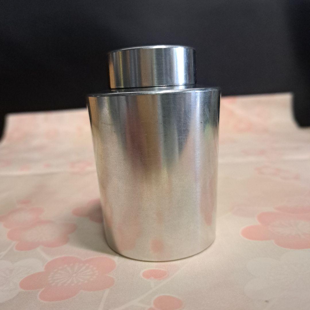 清課堂造 重量181.7ｇ 錫製 茶入 茶筒 茶壷 在銘 B2S1
