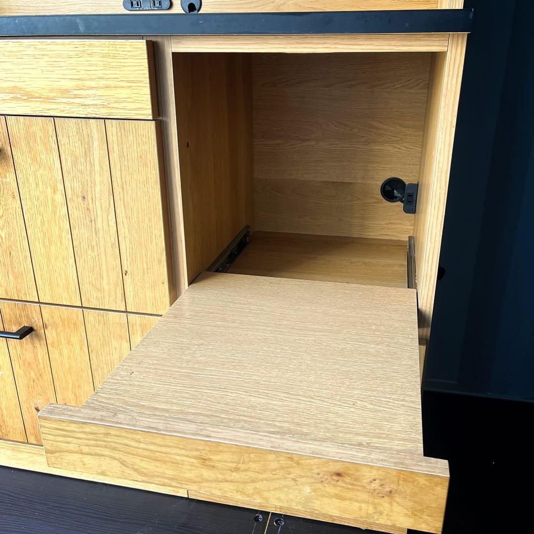 取付無料！末次家具工芸 FLEX120 北欧風ナチュラルキッチンボード 食器棚✨