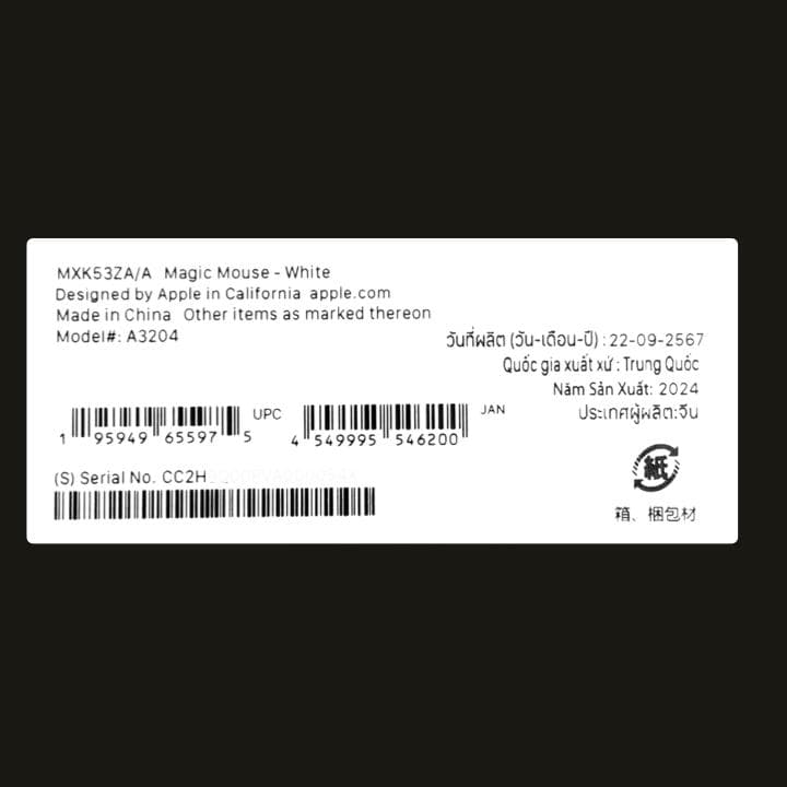 未開封新品 Magic Mouse(USB-C) A3204最新マジックマウス白
