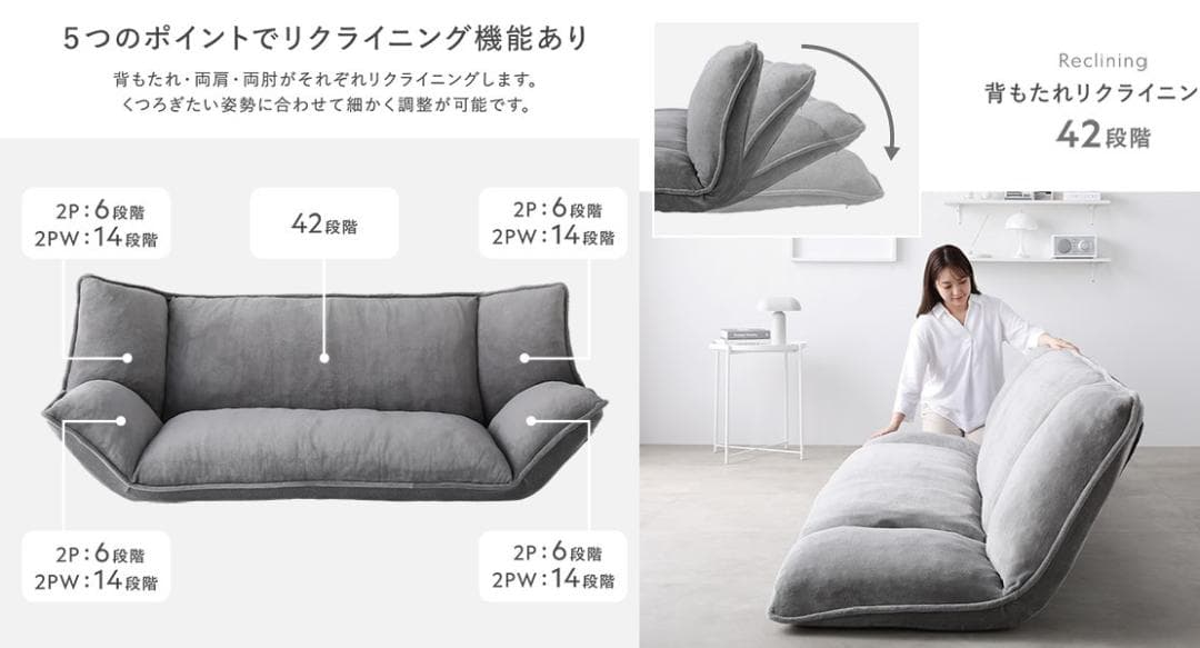 送料無料 ソファー 2人掛け ブルーグレー ソファーベッド 保証付