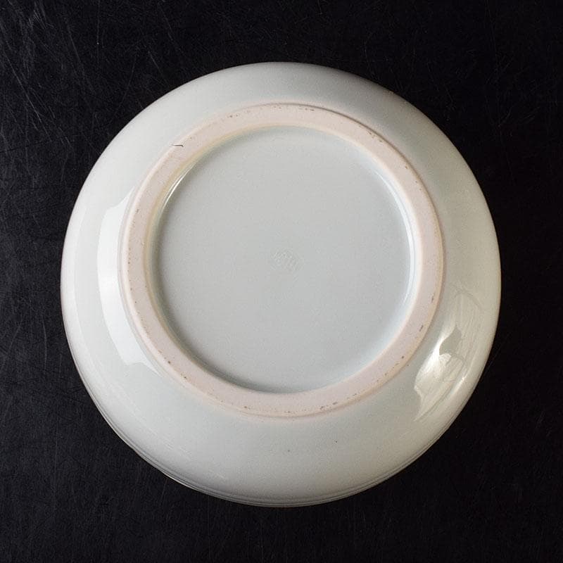 茶道具　京焼　二代　手塚玉堂作　白磁紫彩　竜車文　水指　共布共箱　V　R8716