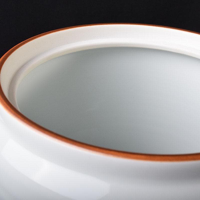 茶道具　京焼　二代　手塚玉堂作　白磁紫彩　竜車文　水指　共布共箱　V　R8716