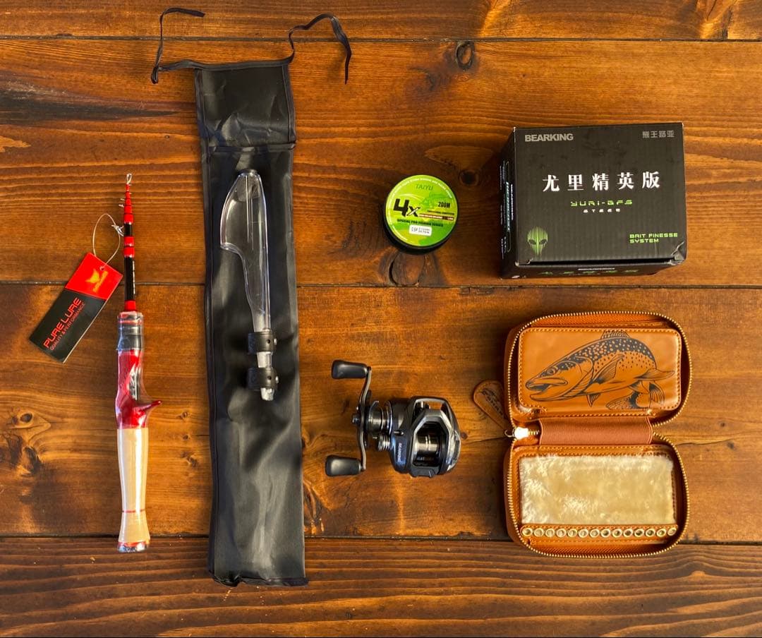 トラウトロッド　釣り竿セット　ルアーウォレット 5ft ベイトフィネス　渓流釣り