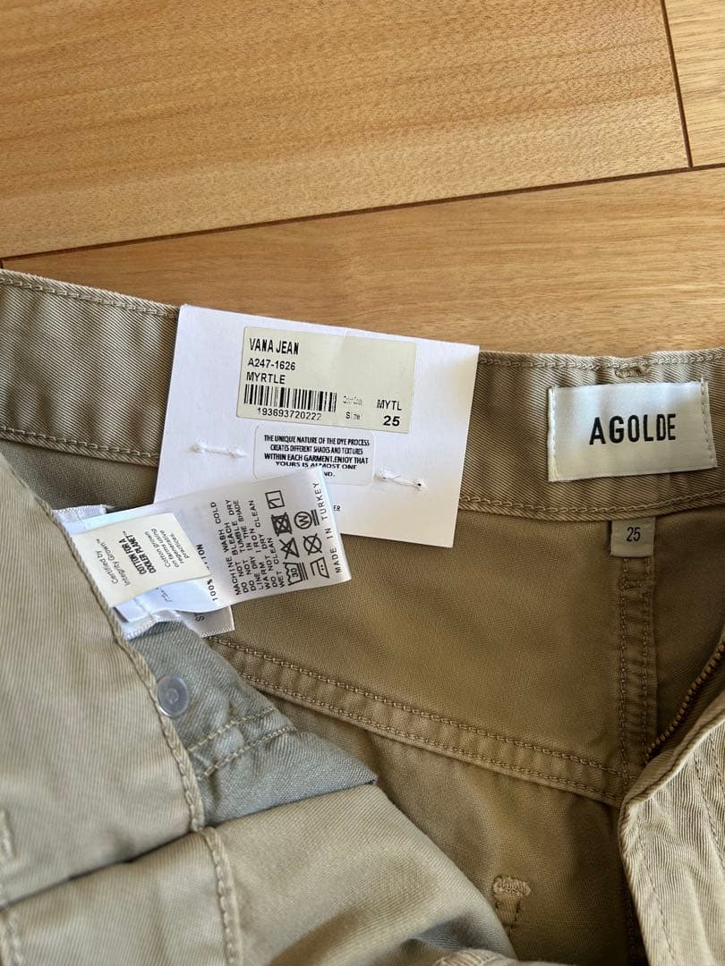【AGOLDE VANA FOLD パンツ　カーキ新品25サイズ
