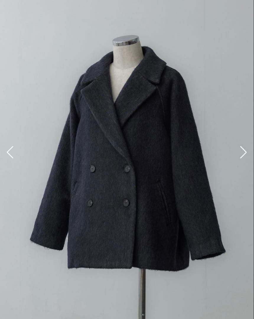 【美品】crewre マイルドシャギーウールPコート　navy size3