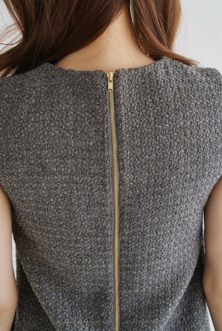 【新品未使用 タグ付き】エテレーヴ ミューズライン ツイードワンピース