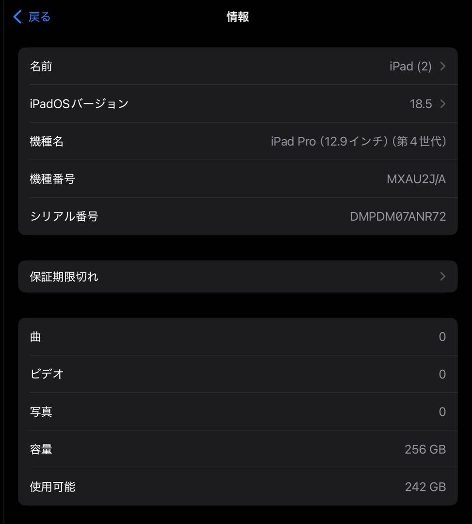 Apple iPad Pro 第4世代　12.9インチ