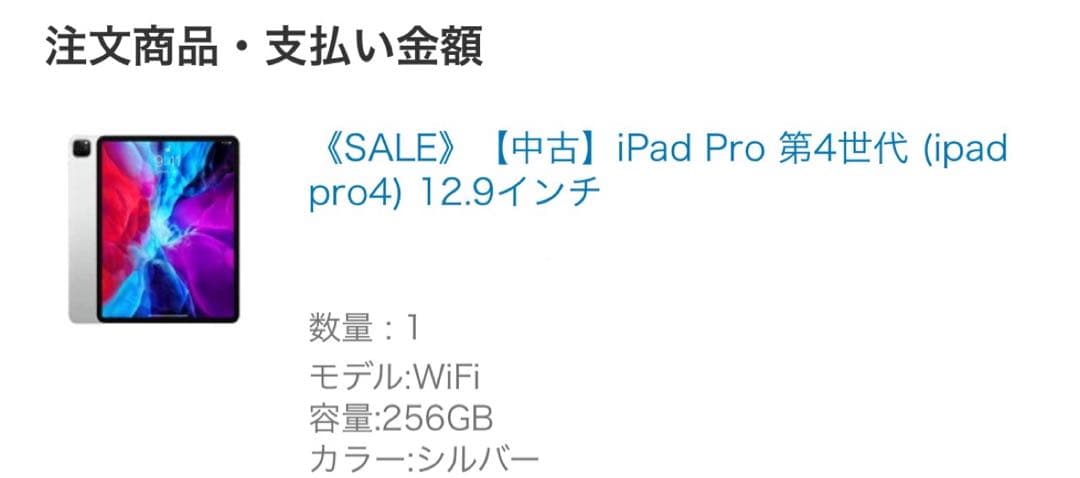 Apple iPad Pro 第4世代　12.9インチ