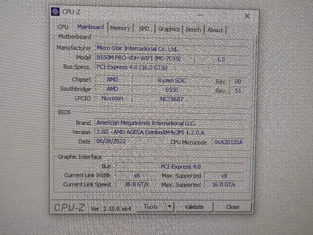 マザーボード Ryzen 7 5700X MSI B550M DDR4 3600 16GBx2