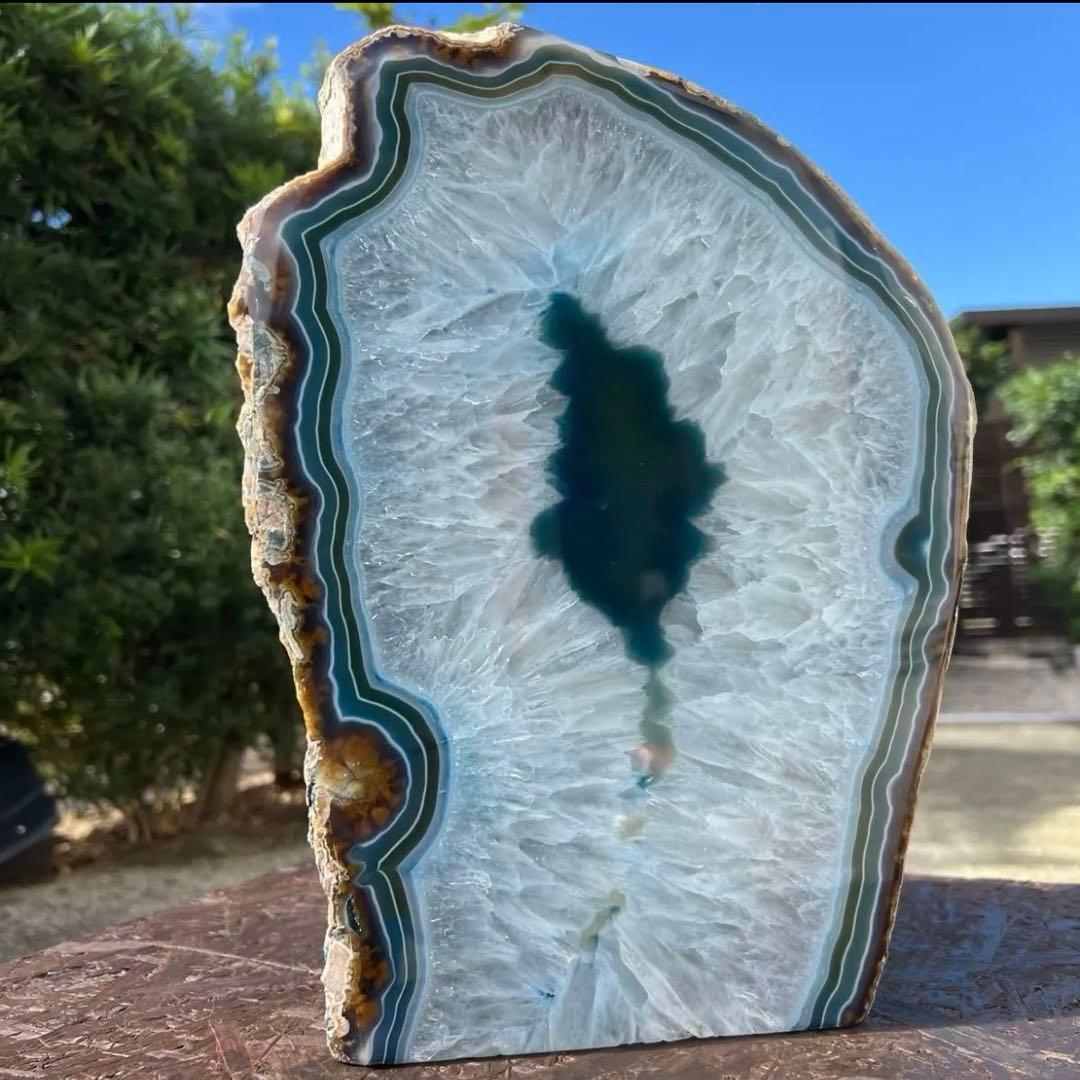 ☆家宝級 大迫力☆16.79kg!!☆爽やかブルー発色☆ブルー瑪瑙 原石 天然石