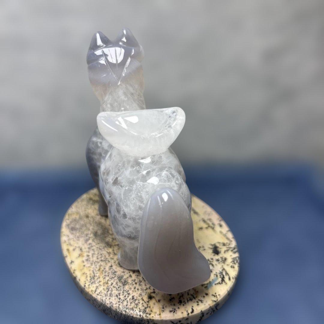 最高品質瑪瑙　馬の置き物　台付き　12-2