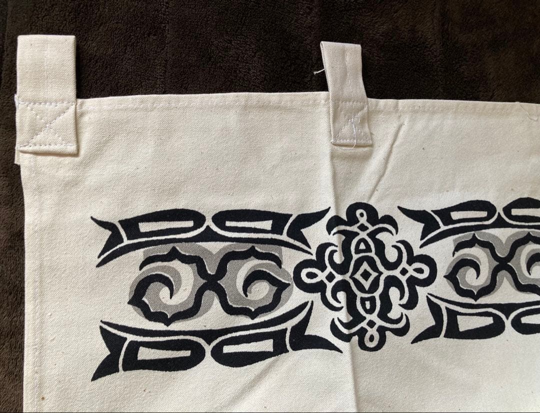 アイヌ民族 鶴酋長カラー 特大 北海道帆布 のれん 超希少商品 アイヌコタン村