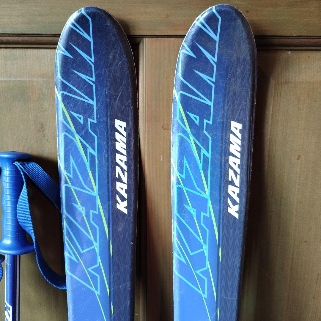 KAZAMA 90cm キッズ スキーセット ブルー