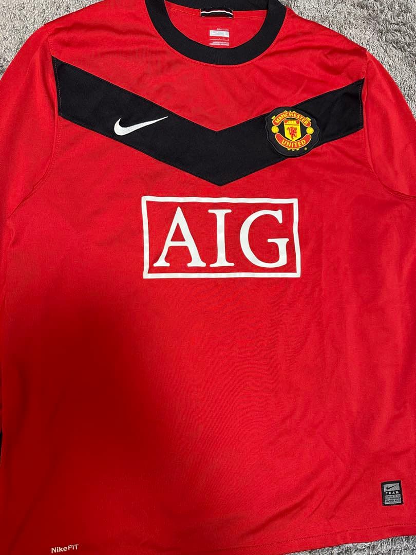希少 マンチェスターユナイテッド 09/10 ホーム長袖 黄金期 AIG胸ロゴ