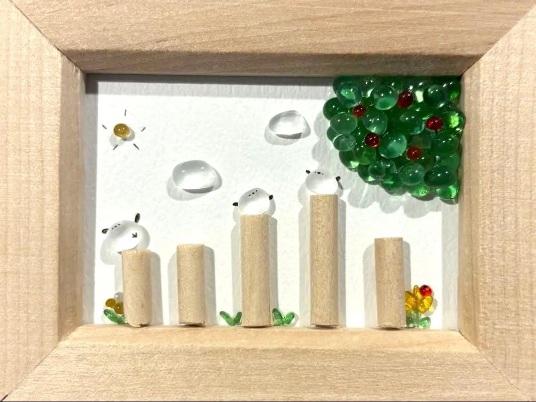 シマエナガ　おっとっと！　シーグラスアート