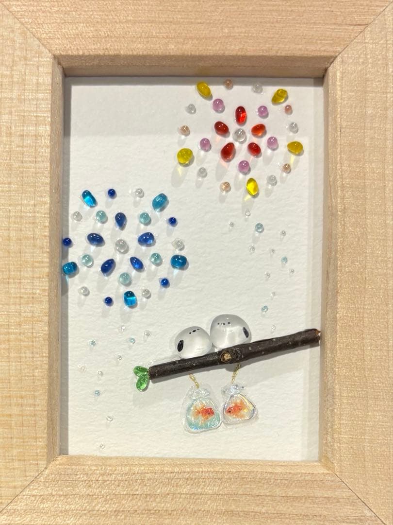 シマエナガ　おっとっと！　シーグラスアート