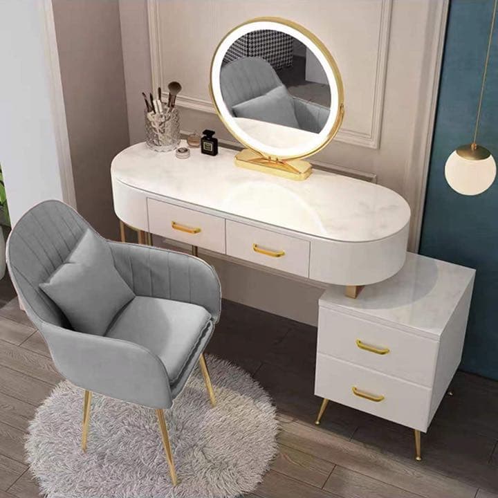 ドレッサー 北欧風 ガラス天板　120cm  鏡台