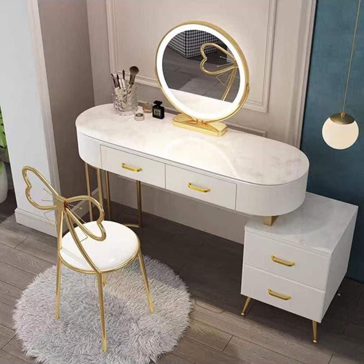 ドレッサー 北欧風 ガラス天板　120cm  鏡台