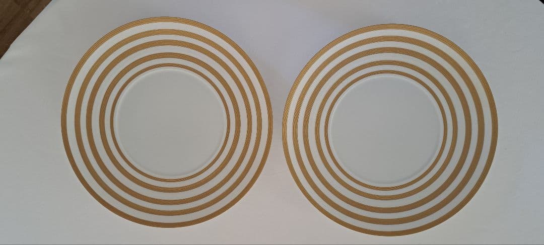 J.L Coquet ジャン・ルイ・コケ　ゴールドストライプ 大皿2枚セット