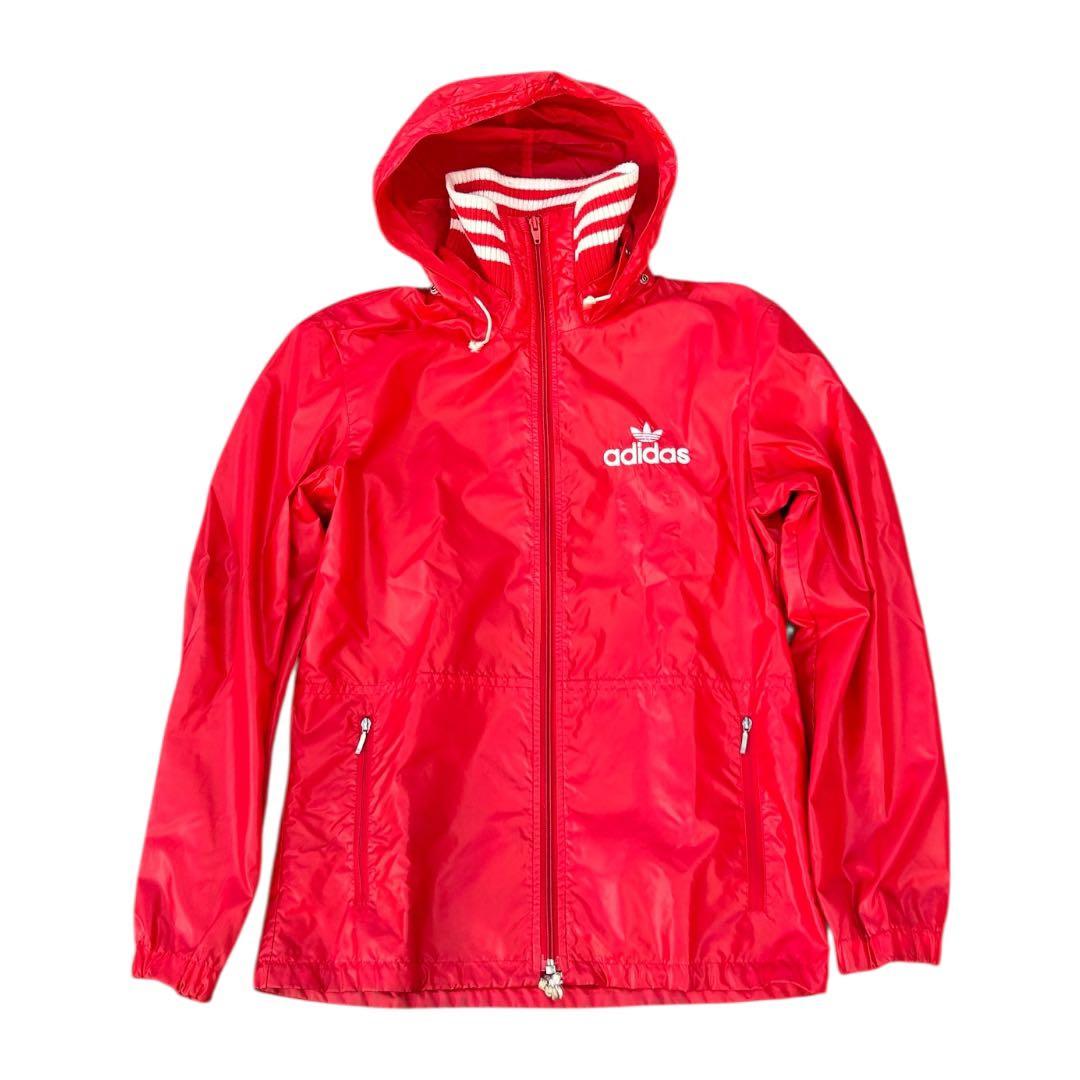 80s adidas デサント製 ナイロンジャケット 赤 M 日本製