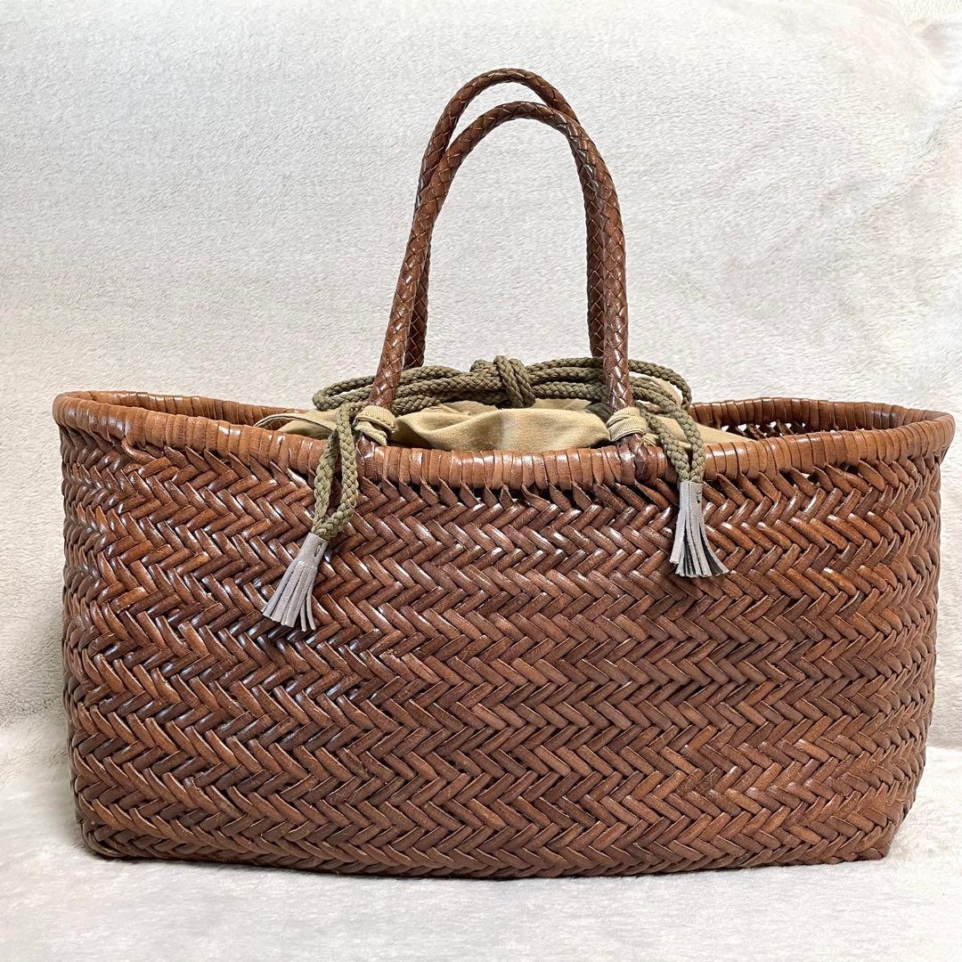 dragon ドラゴンディフュージョン メッシュレザートートバッグ ブラウン