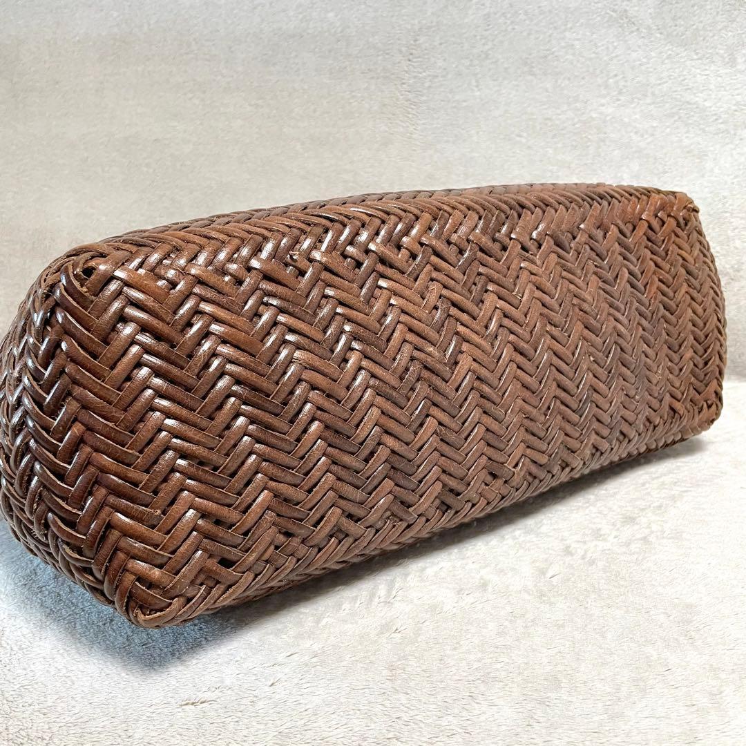 dragon ドラゴンディフュージョン メッシュレザートートバッグ ブラウン