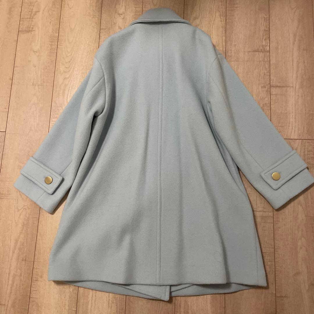 水色 ダブルブレスト コート