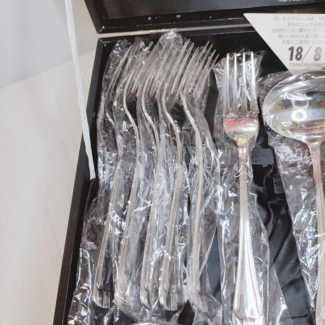 【未使用品】AZUMA 18-8 ステンレスカトラリーセット 50本