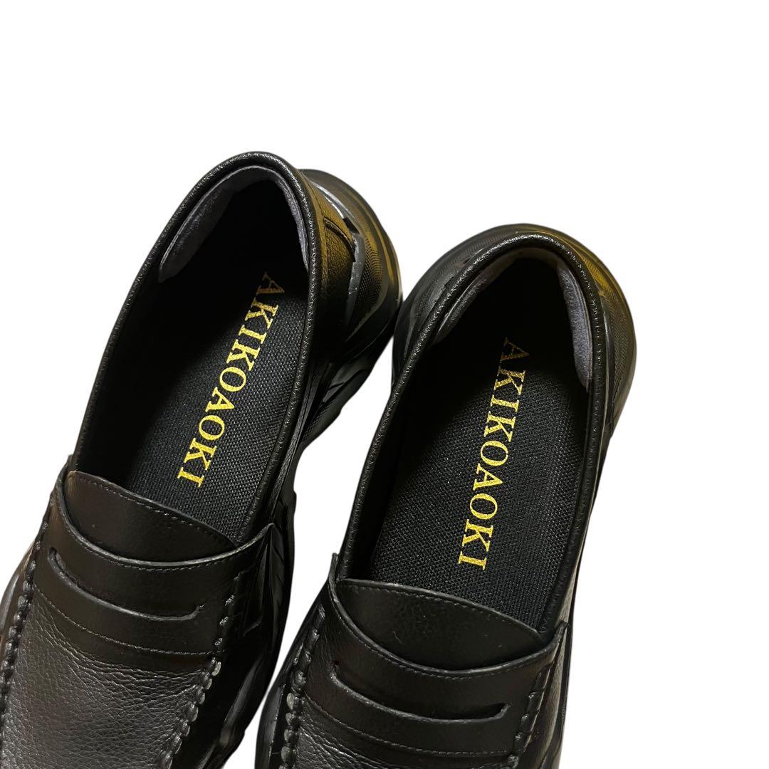 アキコアオキ Gravity 厚底 ローファー レザー 黒 23cm Y2K