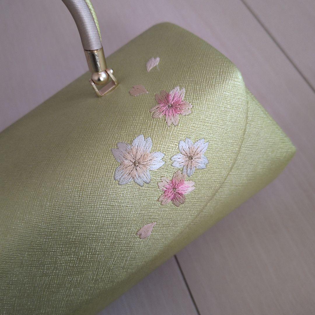 成人式用 草履 バッグセット 桜 若草　25cm