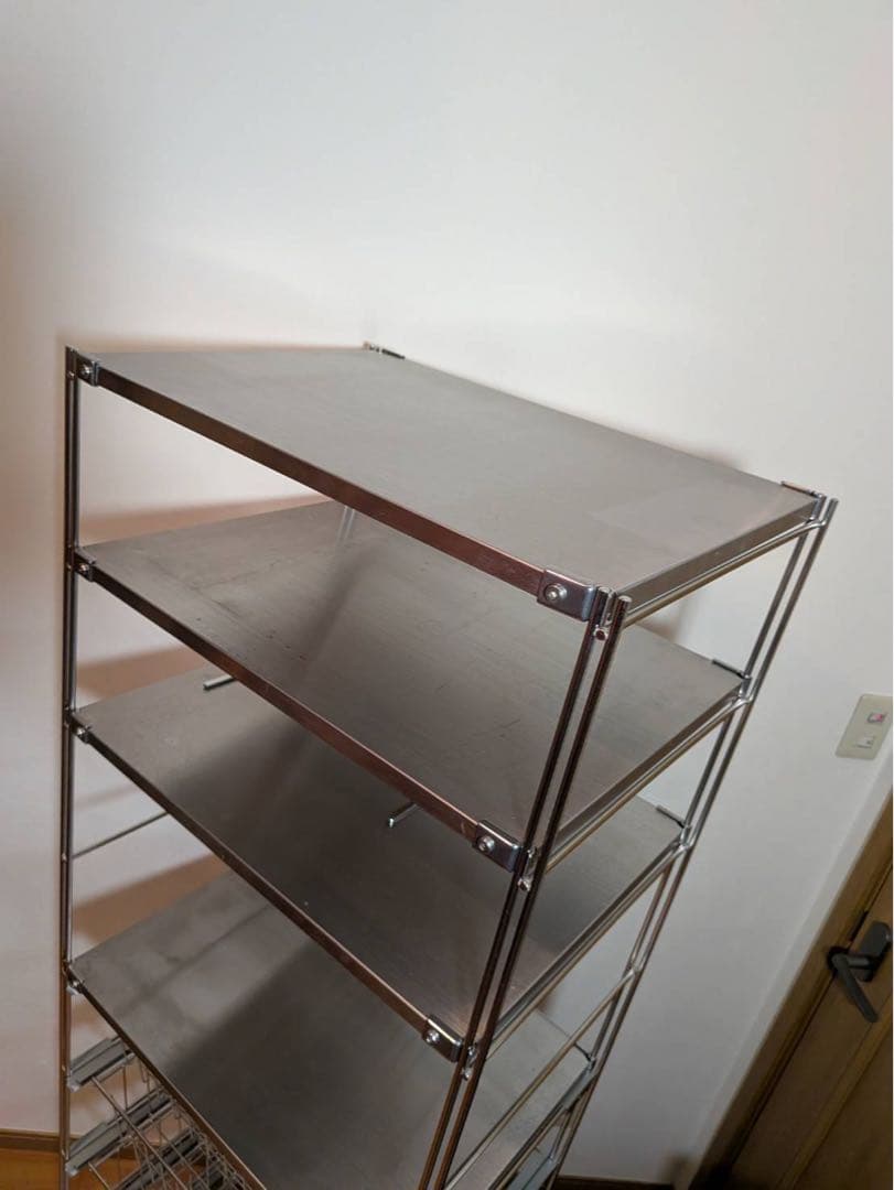 ■送料込■無印 ステンレスユニットシェルフ ステンレス棚 ワイヤーバスケット収納