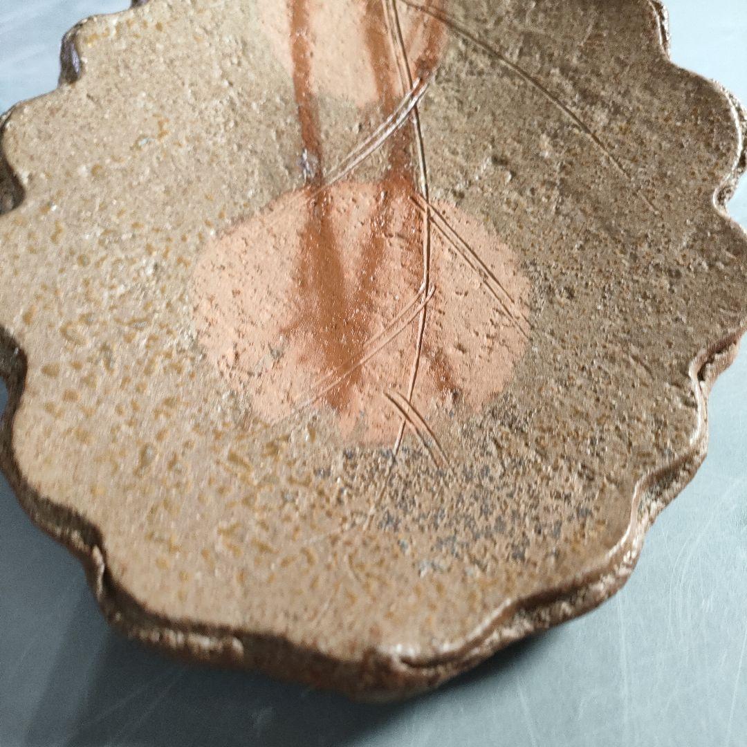 A868-3/備前焼/景山義天 造/葉皿/盛皿/銘々皿/5客/