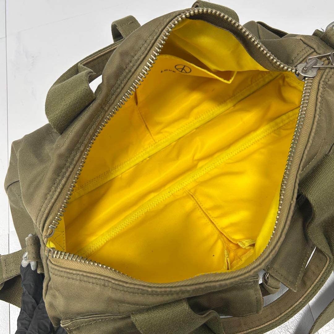 y2k PORTER ラブ&ピース 2way ミニボストンバッグ カーキ