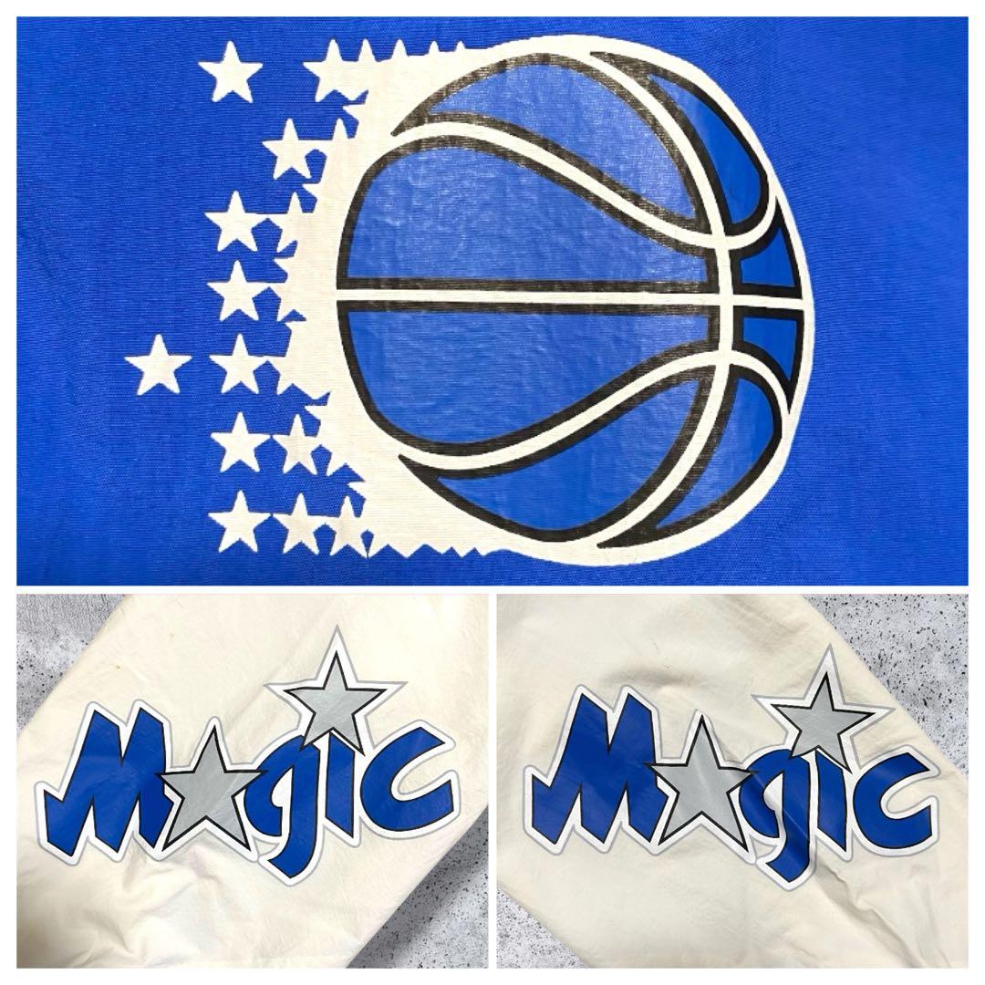 【希少XL】ミッチェル&ネス マジック ナイロンジャケット 青白黒 マルチカラー