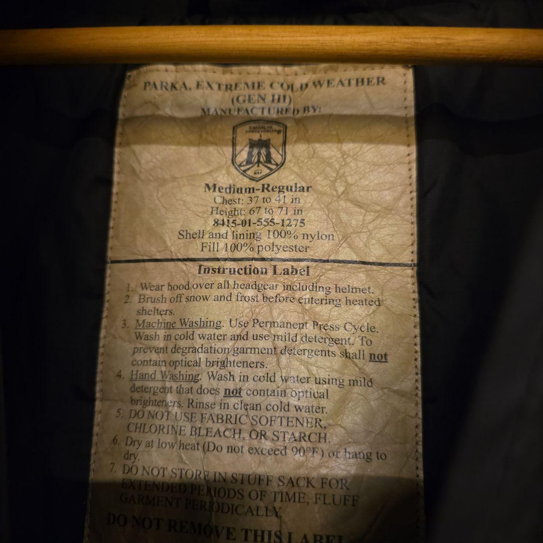 米軍 実物 ECWCS GEN3 LEVEL7 BAF社製 プリマロフト搭載　M